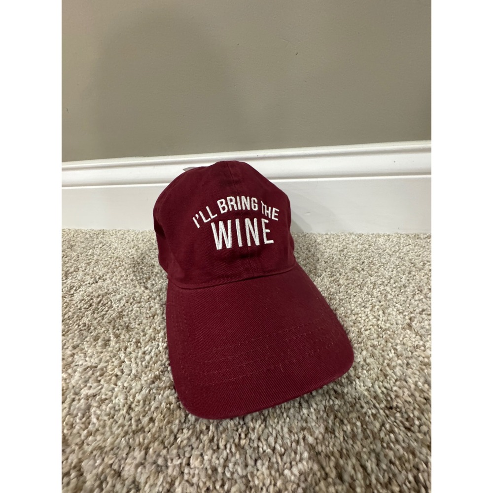 David and Young Baseball Cap I'll Bring The Wine OS Burgundy Red Women's NWT